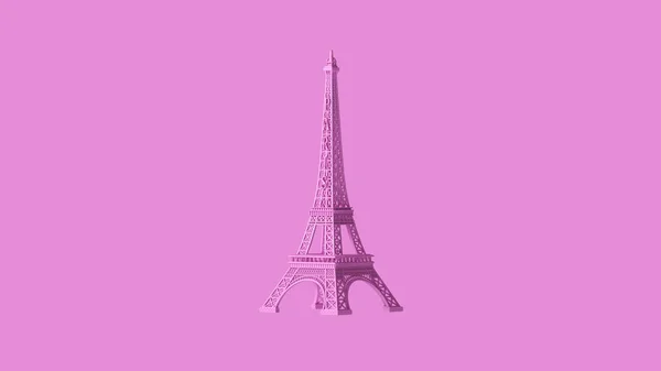 Pink Eiffel Tower Illustration Render — Stock Photo, Image