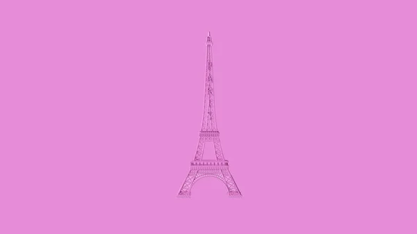 Pink Eiffel Tower Illustration Render — Stock Photo, Image