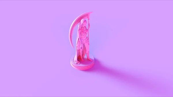 Pink Mexikói Santa Muerte Szűzanya Szent Halál Illusztráció Render — Stock Fotó