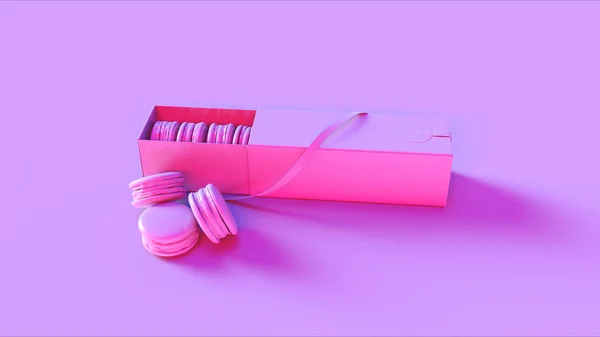 Линия Pink Macrons Macaroon Иллюстрация Рендеринг — стоковое фото