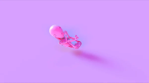 Ροζ Φουτουριστική Τεχνητή Νοημοσύνη Έμβρυο Μωρό Απεικόνιση Απόδοση — Φωτογραφία Αρχείου