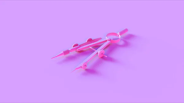 Pink Architects Compass Drawing Tool — стоковое фото