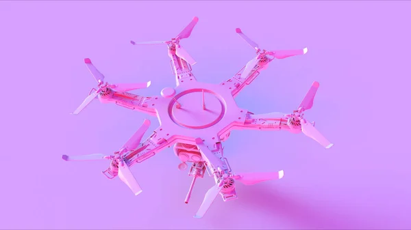 Rosa Não Tripulado Veículo Aéreo Drone Ilustração Render — Fotografia de Stock