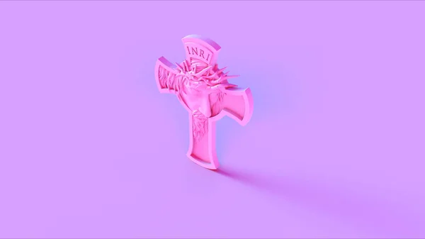 Pink Jesus Cross Illustration Render — Stock Photo, Image