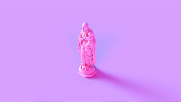 粉红玛丽儿童雕像 — 图库照片