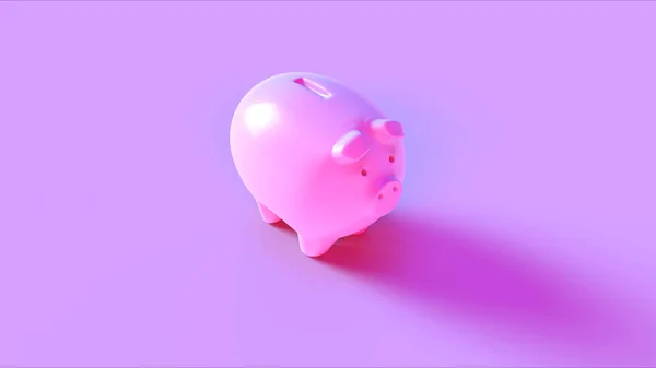 Pink Piggy Bank Ilustração Render — Fotografia de Stock