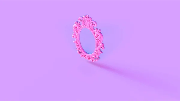 Pink Antique Ellipse Barroco Frame Ilustração Render — Fotografia de Stock