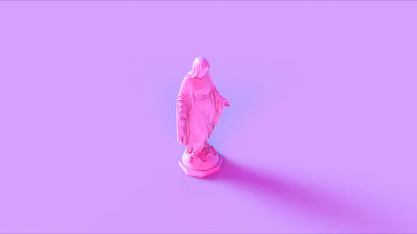 Розовая Дева Мария Мать Иисуса Статуя Иллюстрация Рендеринг — стоковое фото