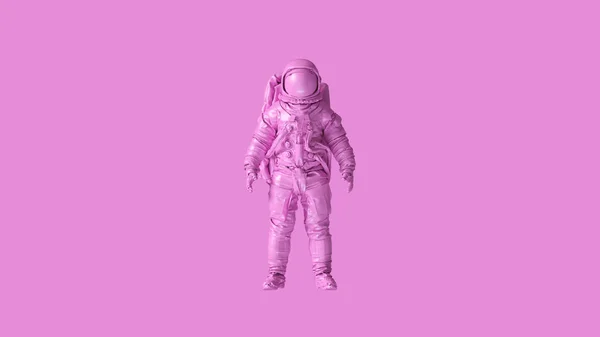 Pink Spaceman Astronaut Cosmonaut Ілюстрація Рендеринг — стокове фото