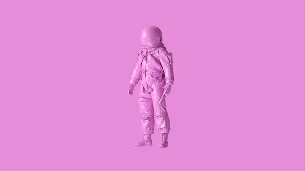 Pembe Uzay Adamı Astronot Kozmonot Illüstrasyon Render — Stok fotoğraf