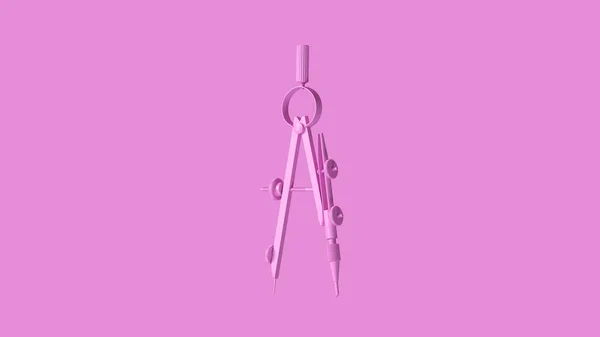 Pink Architects Compass Disegno Strumento Illustrazione — Foto Stock