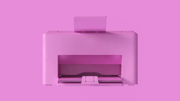 粉红色办公室桌面打印机 — 图库照片