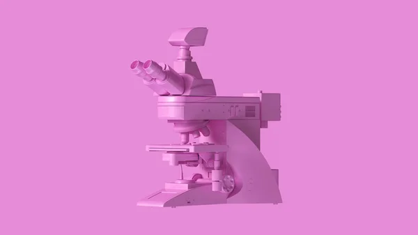 Microscope Numérique Moderne Rose Illustration Rendu — Photo