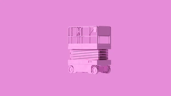Рожева Робоча Платформа Підйому Рожевих Ножиць Знижена Ілюстрація Рендерингу — стокове фото