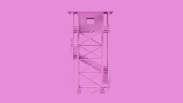 Rosa Stora Klocktornet Med Trappor Illustration — Stockfoto