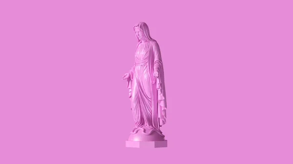 Ροζ Παρθένο Μαρία Μητέρα Του Θεού Άγαλμα Απεικόνιση Απόδοση — Φωτογραφία Αρχείου