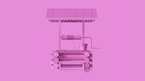 Ilustración Cubierta Pozo Agua Simple Pink Tall —  Fotos de Stock
