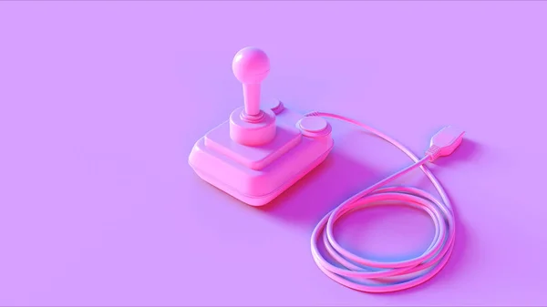 Joystick Retro Rosa Ilustração Renderização — Fotografia de Stock