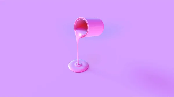 Pink Paint Tin Pouring Illustration Render — Stock Photo, Image