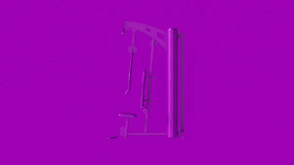 Purple Free Weights Machine 3d illustration