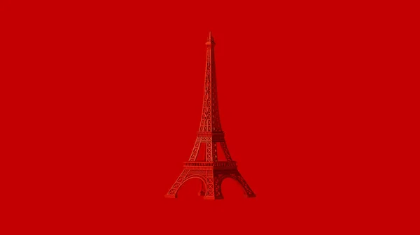Torre Eiffel Roja Ilustración Render — Foto de Stock