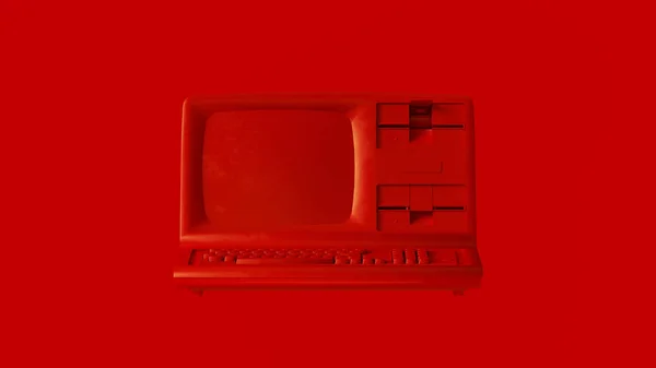 Illustrazione Red Vintage Computer — Foto Stock