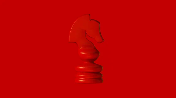 Red Chess Knight Darab Illusztráció Renderelés — Stock Fotó