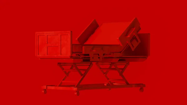 Hospital Vermelho Moderna Cama Ajustável Ilustração Renderização — Fotografia de Stock