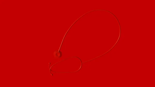 Stetoscopio Rosso Illustrazione Rendering — Foto Stock