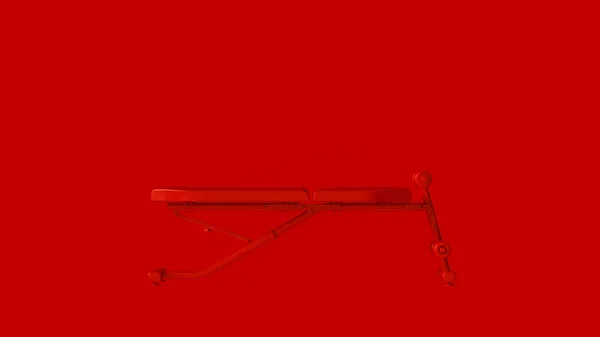 Red Flat Workout Bench Ilustração Renderização — Fotografia de Stock