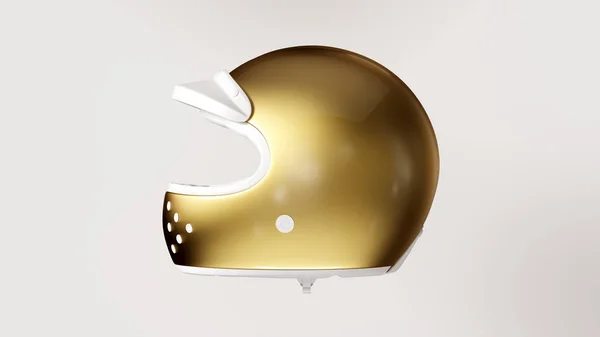 White Gold Helmet Illustration Render — 스톡 사진