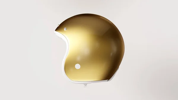 Casco Blanco Oro Ilustración Render — Foto de Stock