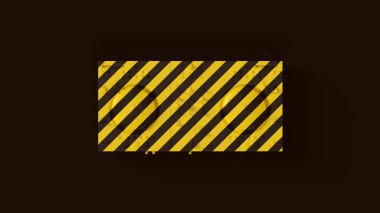 Sarı ve Siyah Sembol Tehlike Şablonu Kaset / 3d illüstrasyon / 3d