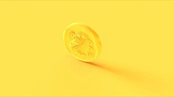 Antik Sárga Athena Coin Illusztráció — Stock Fotó