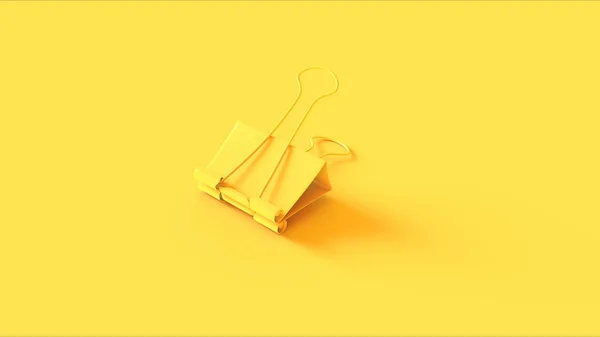 Gelber Bulldog Clip Illustration Render — Stockfoto