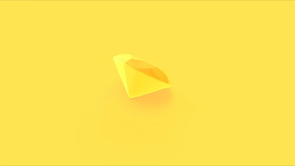 Grande Amarelo Diamante Ilustração Render — Fotografia de Stock