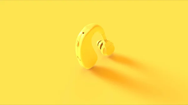 Amarelo Atrás Ouvido Auditivo Ilustração Render — Fotografia de Stock