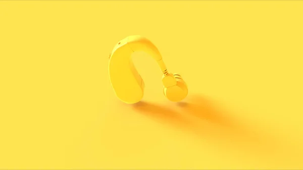 Yellow Ear Hearing Aid Illustration Render — 스톡 사진