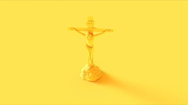 Amarelo Jesus Cristo Cruz Com Uma Coroa Espinhos Jesus Nazaré — Fotografia de Stock