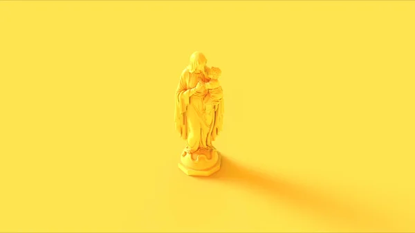 Yellow Mary Child Statue Illustration Render — Stock Photo, Image