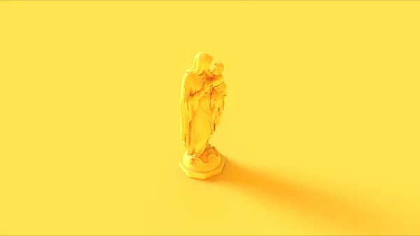 Amarelo Maria Uma Criança Estátua Ilustração Render — Fotografia de Stock