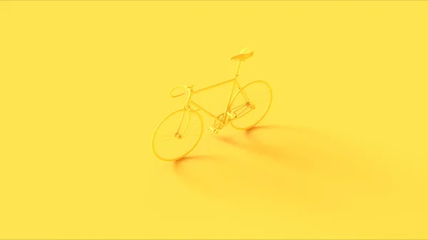 Yellow Fixed Gear Racing Bike Illustration Render — 스톡 사진