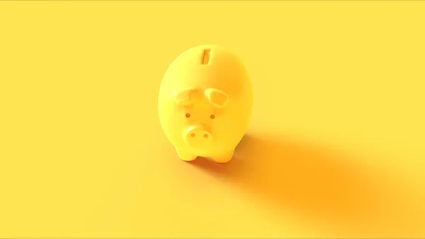 Yellow Piggy Bank Illustration Render — стокове фото