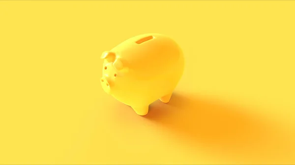 Piggy Bank Amarelo Ilustração Renderizar — Fotografia de Stock