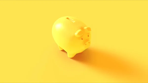 Κίτρινη Piggy Τράπεζα Εικόνα Καθιστούν — Φωτογραφία Αρχείου