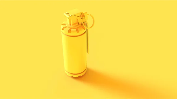 Amarelo Flash Bang Fumaça Granada Ilustração Render — Fotografia de Stock