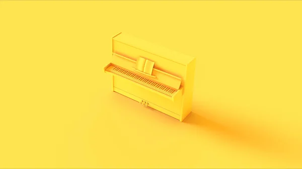 Amarelo Clássico Vertical Piano Ilustração Render — Fotografia de Stock