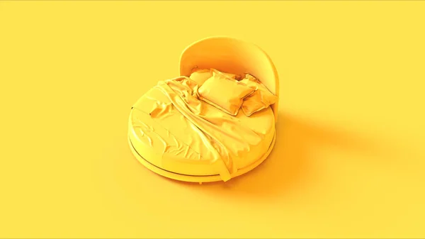 Yellow Bed Illustration Rendering — Stock Photo, Image