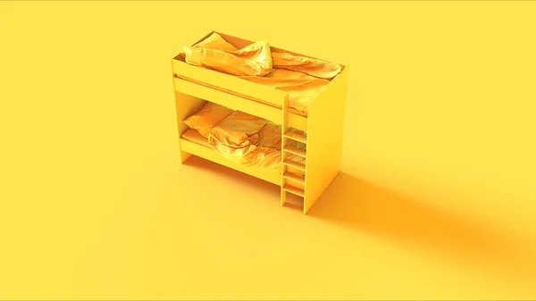 Жовте Двоярусне Ліжко Ілюстрація Рендеринга — стокове фото