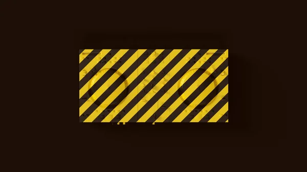 Yellow Black Chevron Hazard Pattern Cassette Tape Illustration Rendering — 스톡 사진